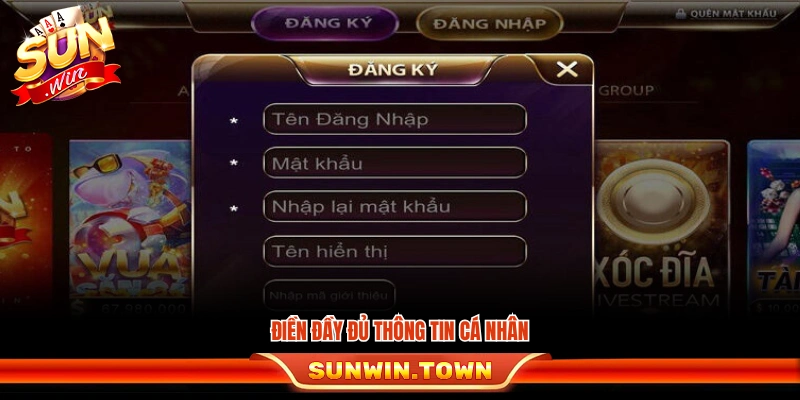  Nhập chính xác toàn bộ thông tin cá nhân theo mẫu